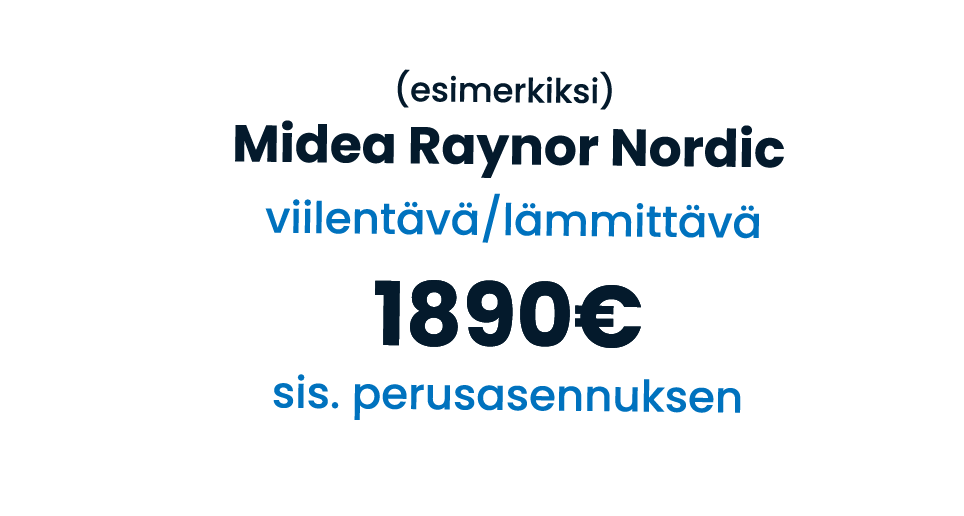 Midea Raynor Nordic ilmalämpöpumppu asennettuna